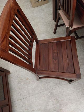 Mesa y 6 Sillas Madera Banak