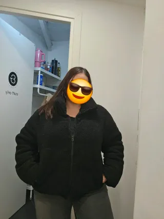 Chaqueta borreguito Negra