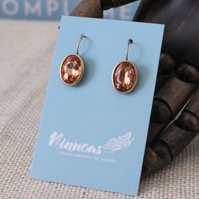 Pendientes dorados envejecidos óvalo S