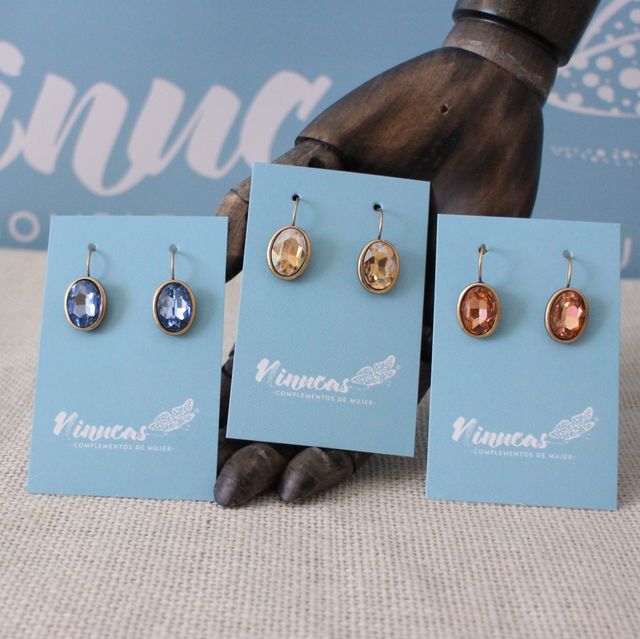 Pendientes dorados envejecidos óvalo S