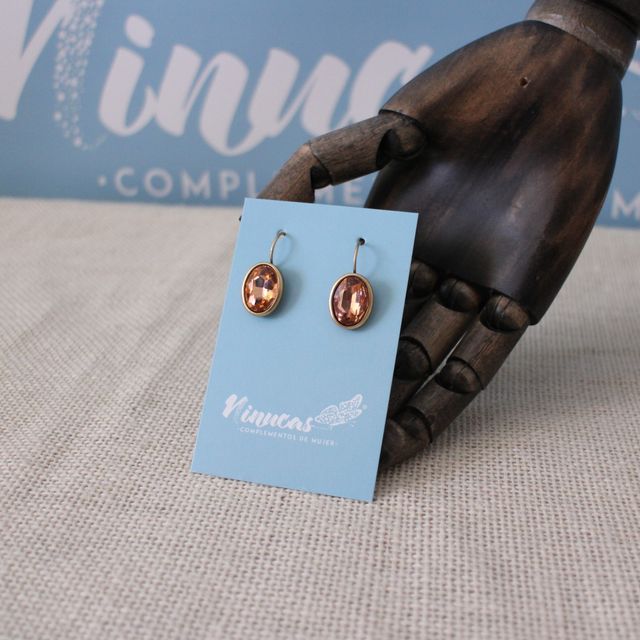 Pendientes dorados envejecidos óvalo S