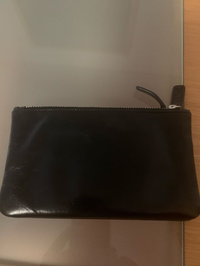 Monedero Adolfo Dominguez Piel Negro Tachuelas 2 d