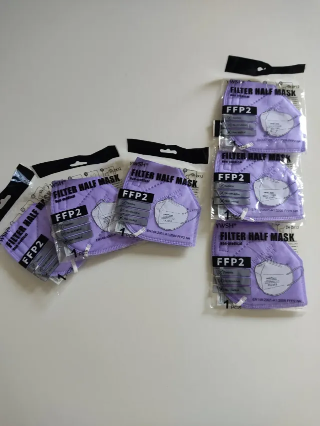 Mascarilla FFP2 YWSH Marrón y Lila(No médica)