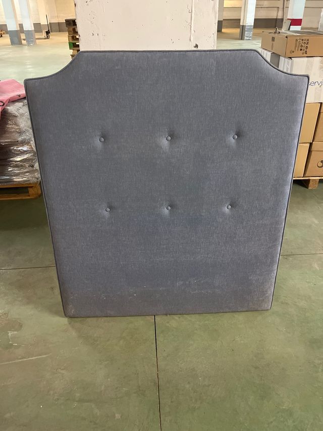 Cabecero de cama tapizado gris