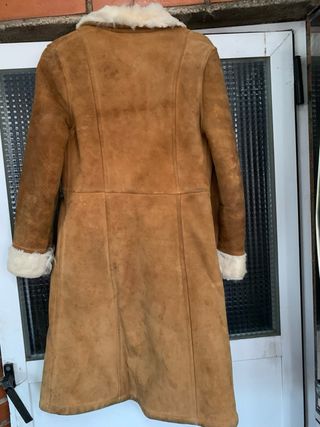 Abrigo borrego niña marrón y beige