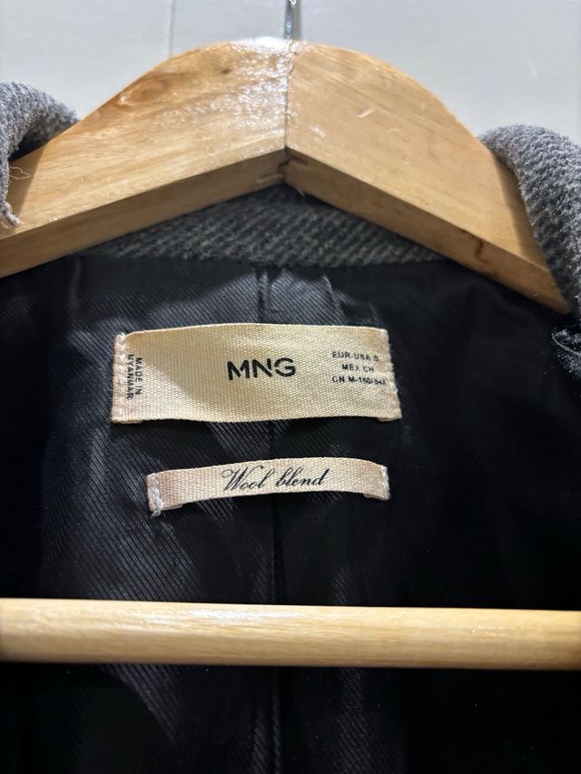 Abrigo Mango Gris Lana