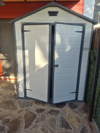 Caseta de Jardín Kerner Beige/Gris Plástico