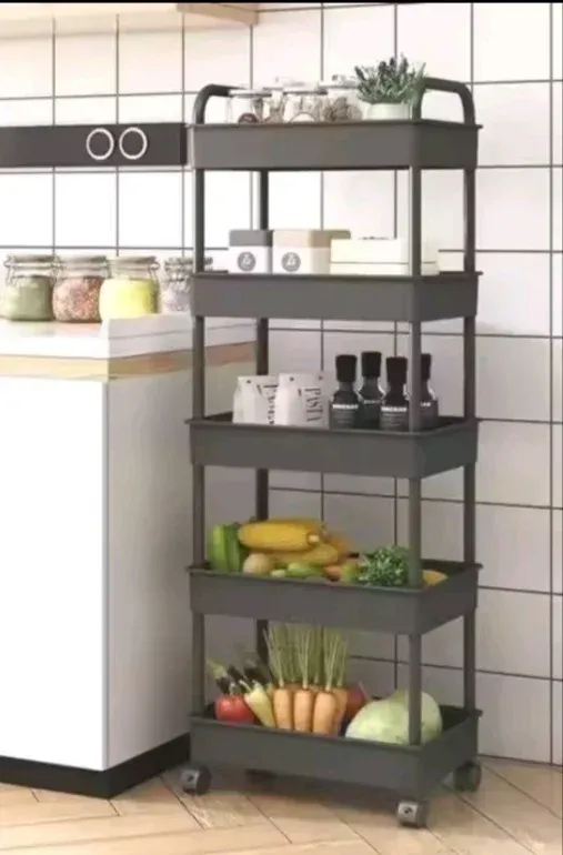 Carrito Almacenamiento Negro 5 Estantes