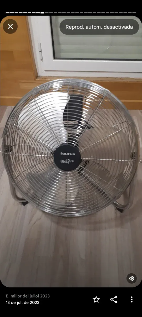 Ventilador Taurus Metálico Plateado