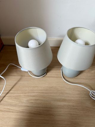 2 Lámparas de Mesita de Noche Beige/Gris