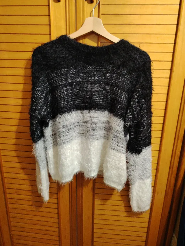 Jersey mujer negro y blanco talla única