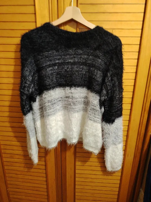 Jersey mujer negro y blanco talla única