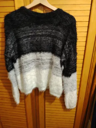 Jersey mujer negro y blanco talla única