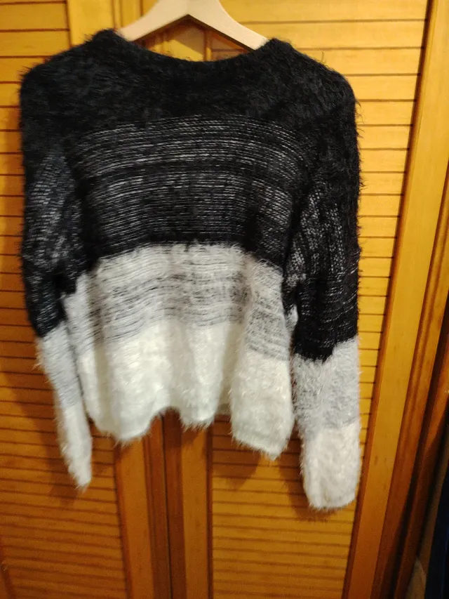 Jersey mujer negro y blanco talla única