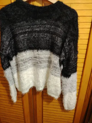 Jersey mujer negro y blanco talla única