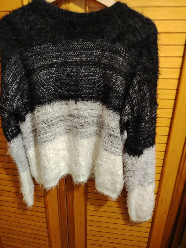 Jersey mujer negro y blanco talla única