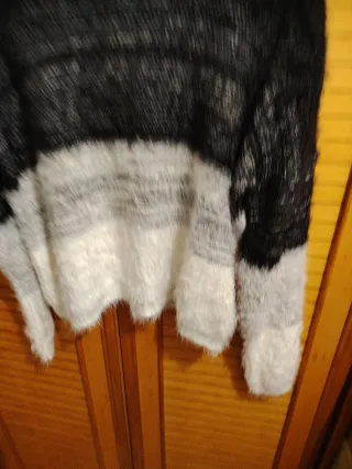 Jersey mujer negro y blanco talla única