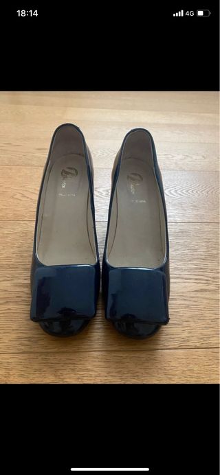 Scarpe decollete donna vera pella tacco largo