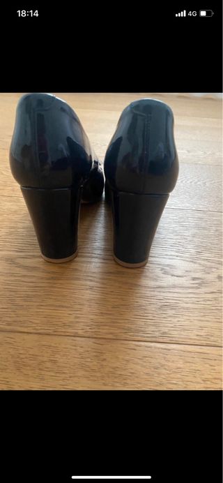 Scarpe decollete donna vera pella tacco largo