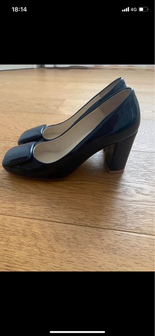 Scarpe decollete donna vera pella tacco largo