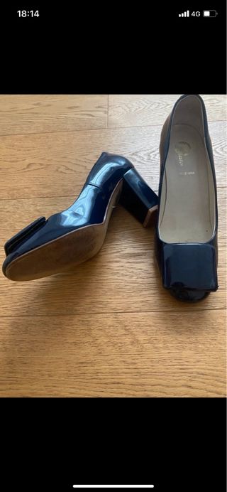 Scarpe decollete donna vera pella tacco largo