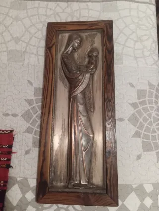 Cuadro relieve Virgen María y Niño Jesús