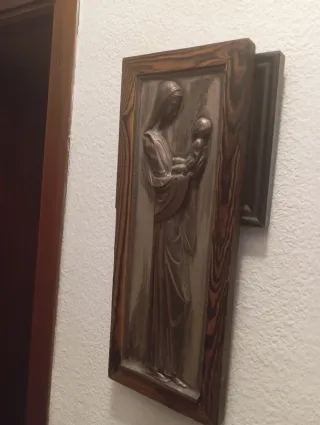 Cuadro relieve Virgen María y Niño Jesús