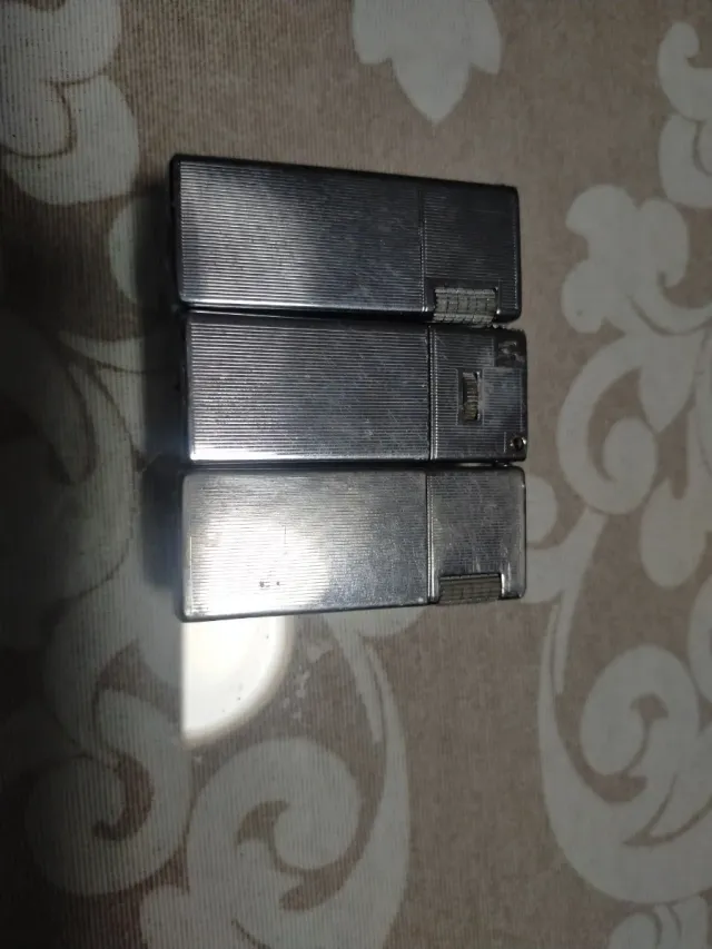 Lote de 3 mecheros plateados dunhill