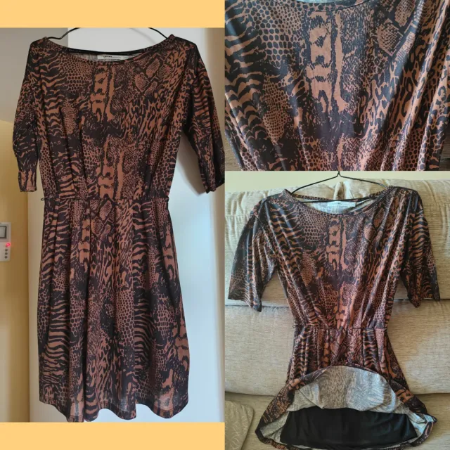 Vestido estampado marrón y negro