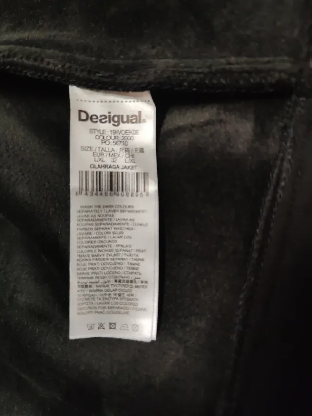 Abrigo Desigual Negro Talla XL