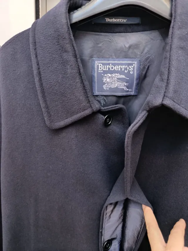 Abrigo de paño Burberrys hombre azul marino.