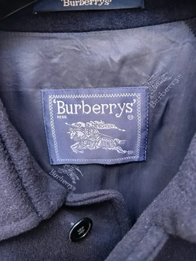 Abrigo de paño Burberrys hombre azul marino.