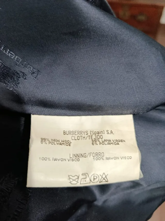 Abrigo de paño Burberrys hombre azul marino.