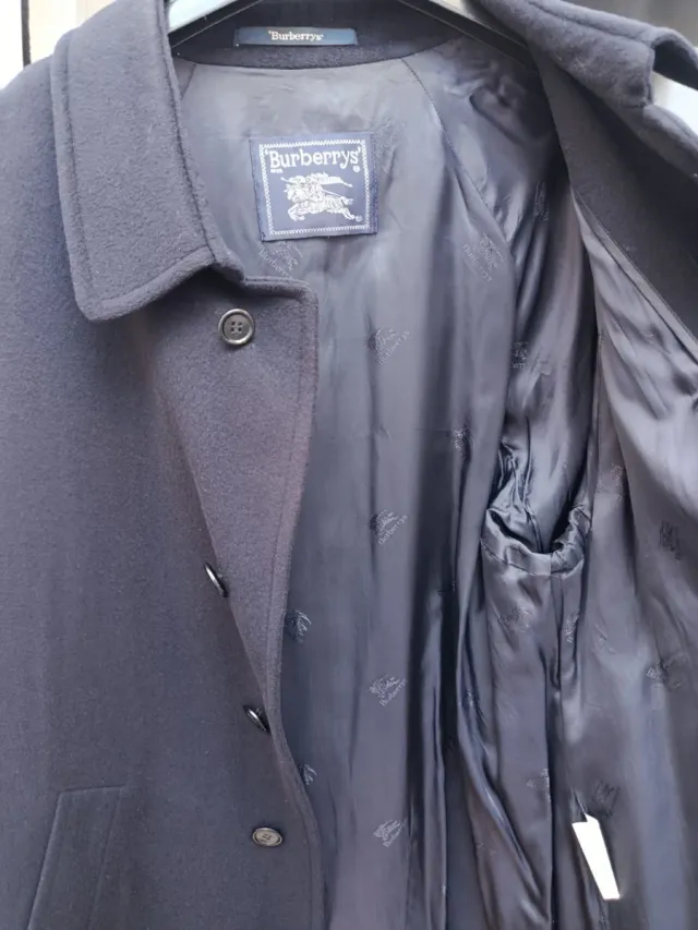 Abrigo de paño Burberrys hombre azul marino.