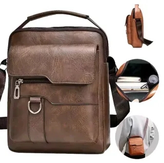 Bandolera hombre marrón de cuero, nueva