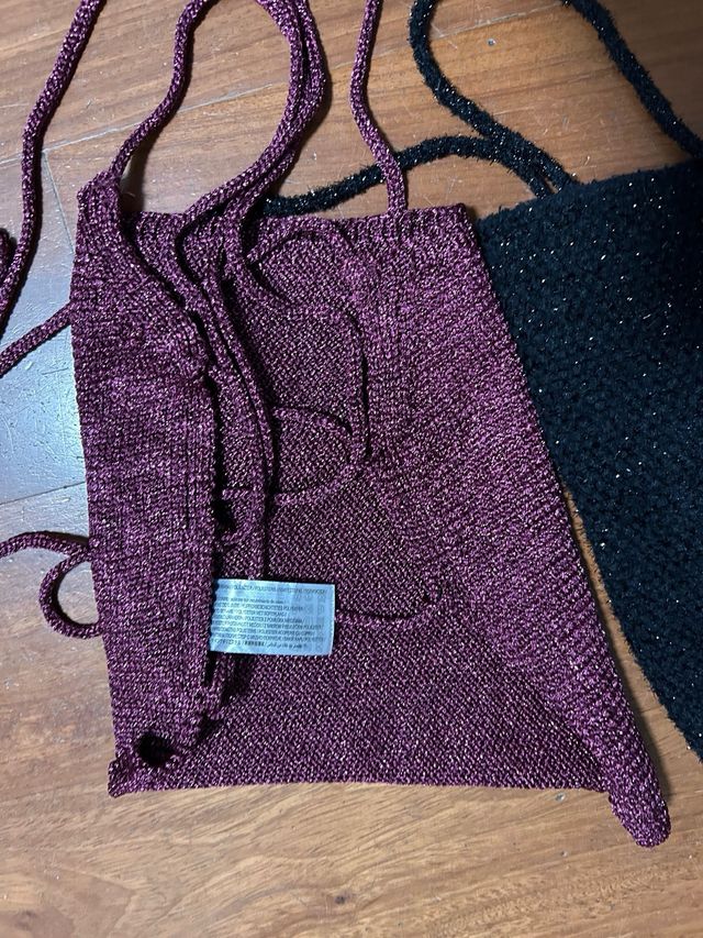 2 Tops Brillo Mango Espalda Descubierta