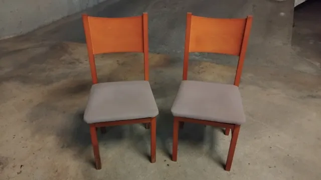 6 Sillas Madera  Tapizado