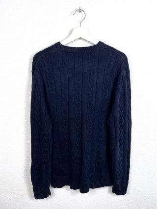 Jersey Nautica Clásico Punto Trenzado Azul Marino