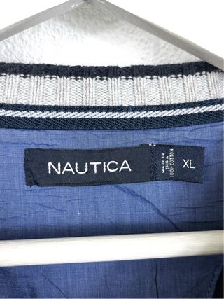 Jersey Nautica Clásico Punto Trenzado Azul Marino