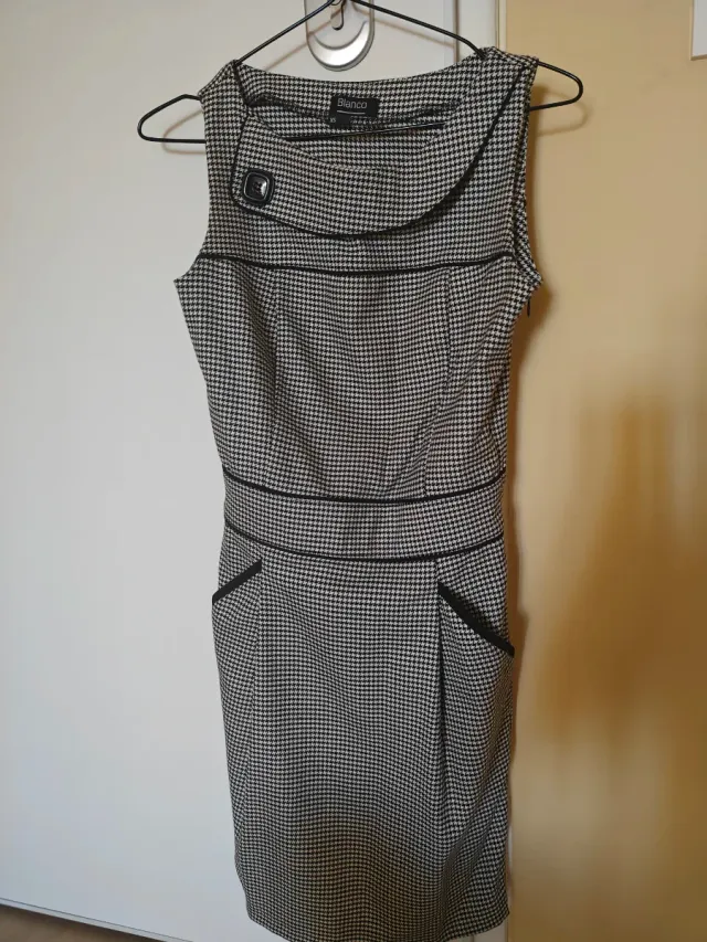 Vestido Blanco Talla XS Pata de Gallo