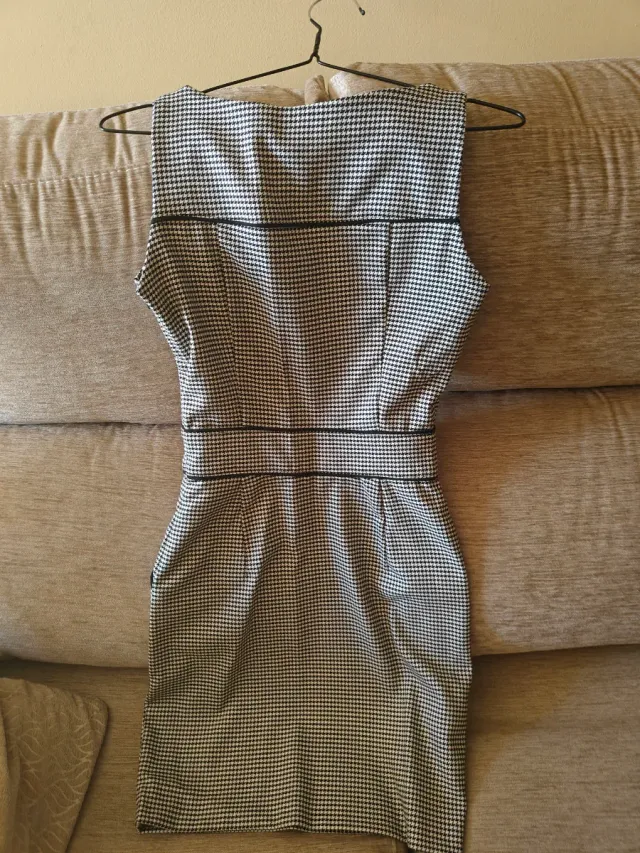 Vestido Blanco Talla XS Pata de Gallo