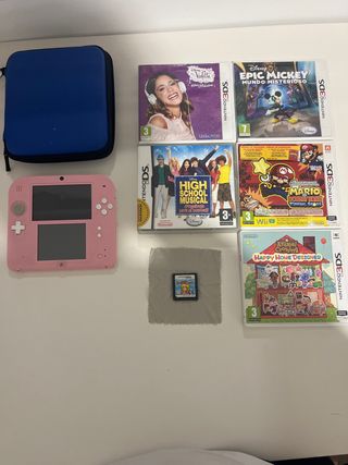 Nintendo 2DS Rosa + 6 Juegos 3DS