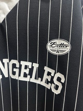 Maglietta Los Angeles a righe bianche e nere