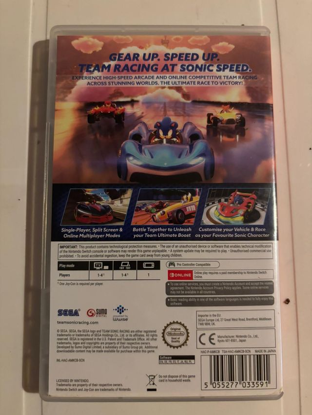 Team Sonic Racing Nintendo Switch