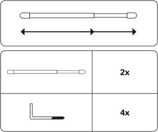 GARDINIA Barre per Tende in Alluminio Bronzo 60cm
