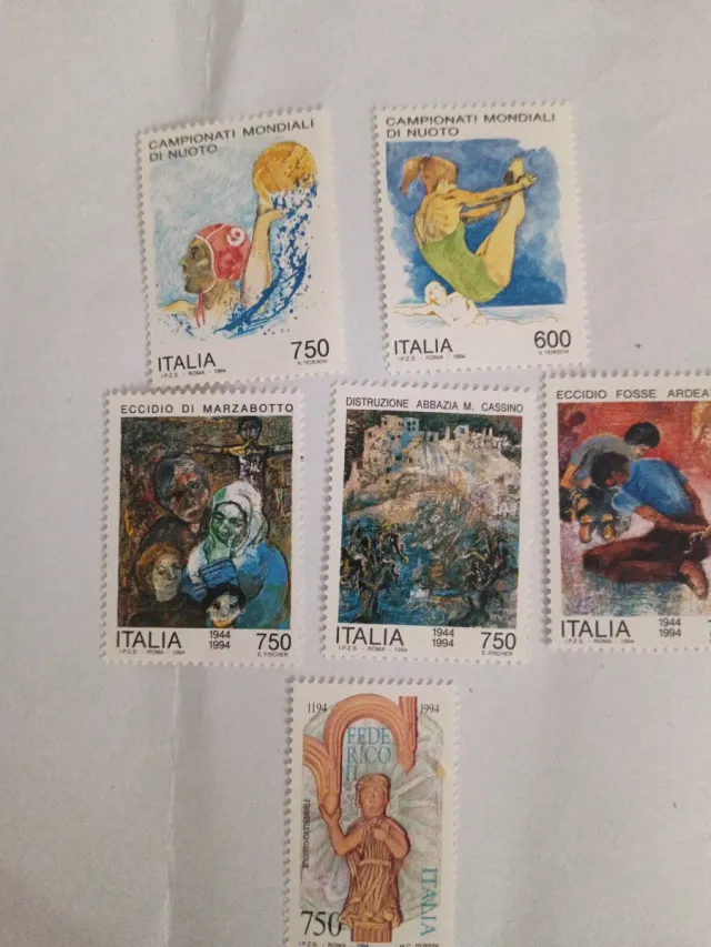 Lotto 6 Francobolli Italiani 1994