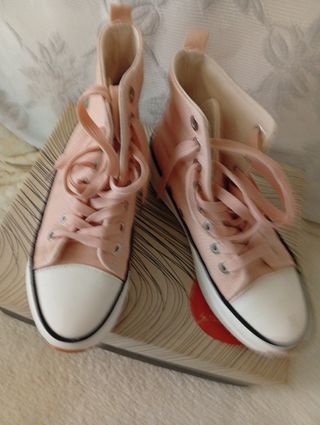 Sandalias doradas cuña talla 37