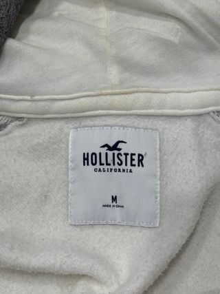 Chaqueta Hollister Gris y Blanca Talla M