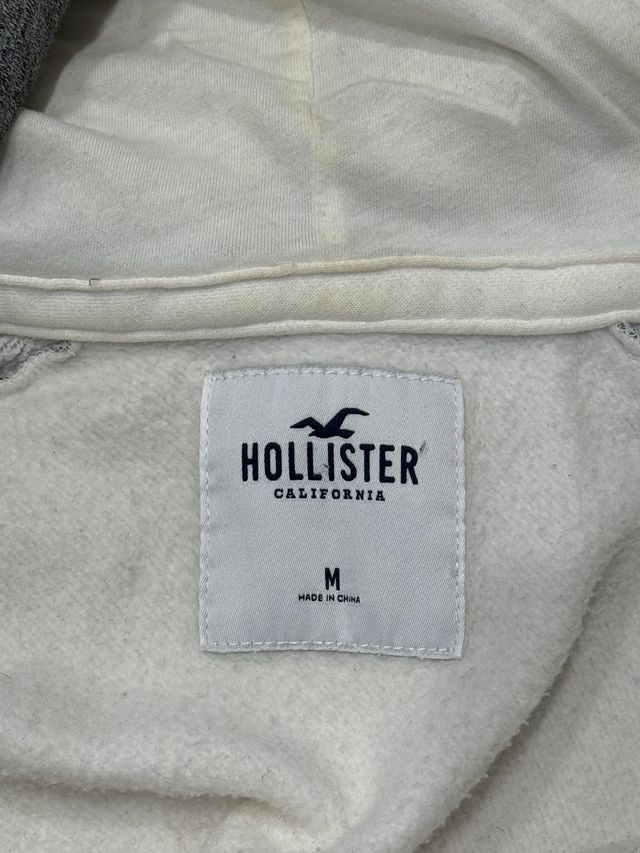 Chaqueta Hollister Gris y Blanca Talla M