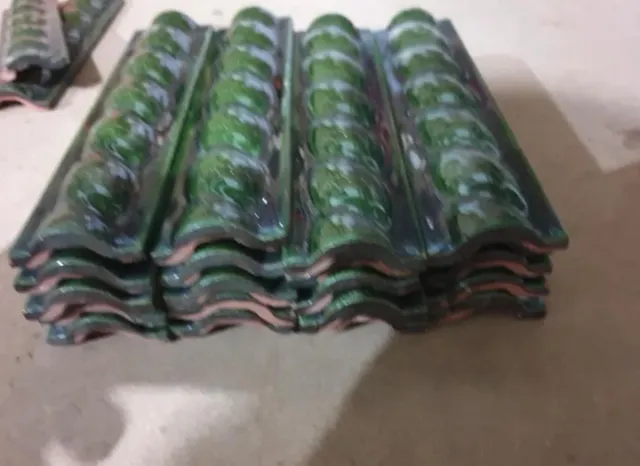 22 molduras decorativas verdes. Azulejos, cerámica